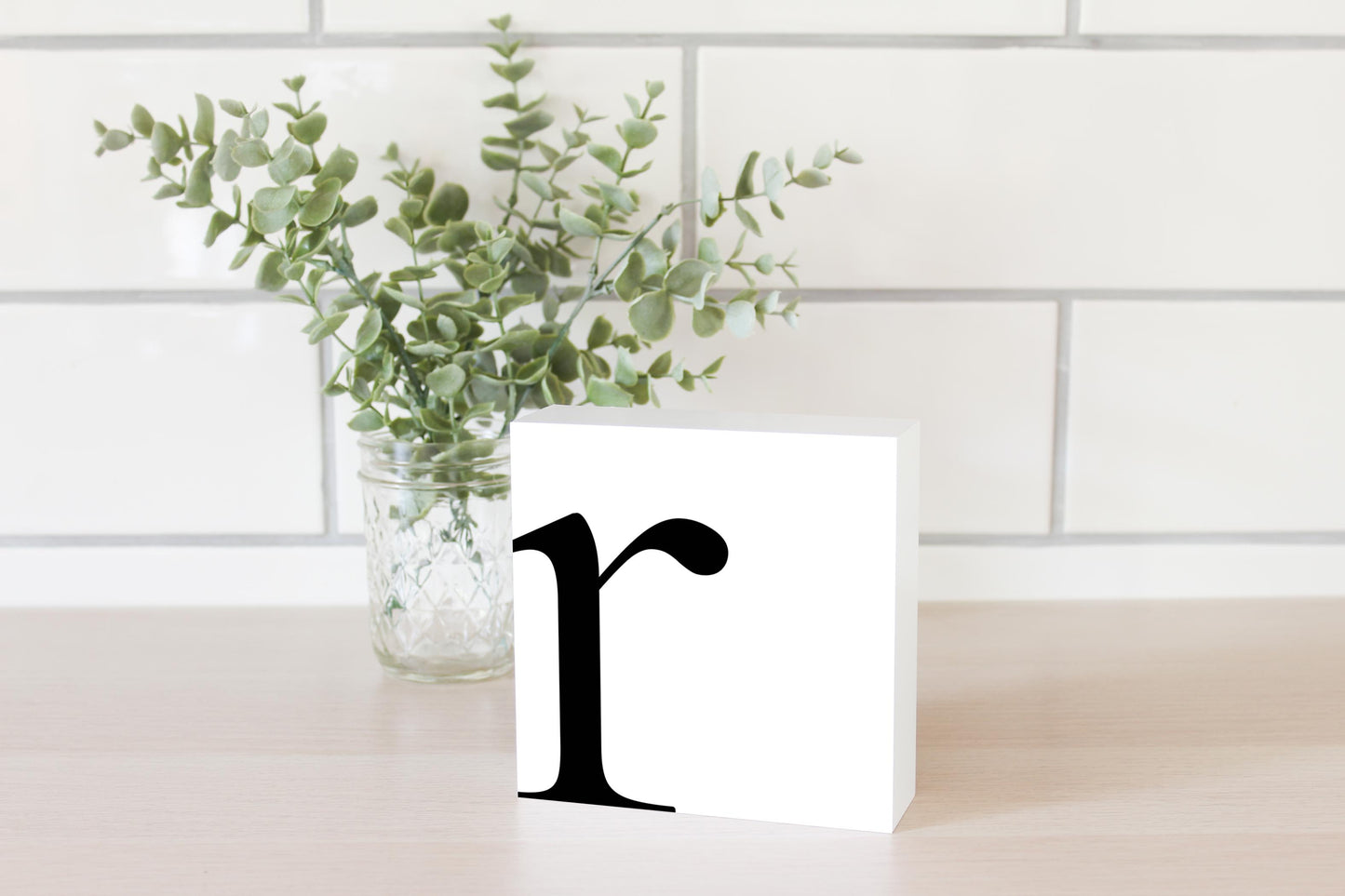 Minimal Monogram R | Wood Block | Eaches | Min 4