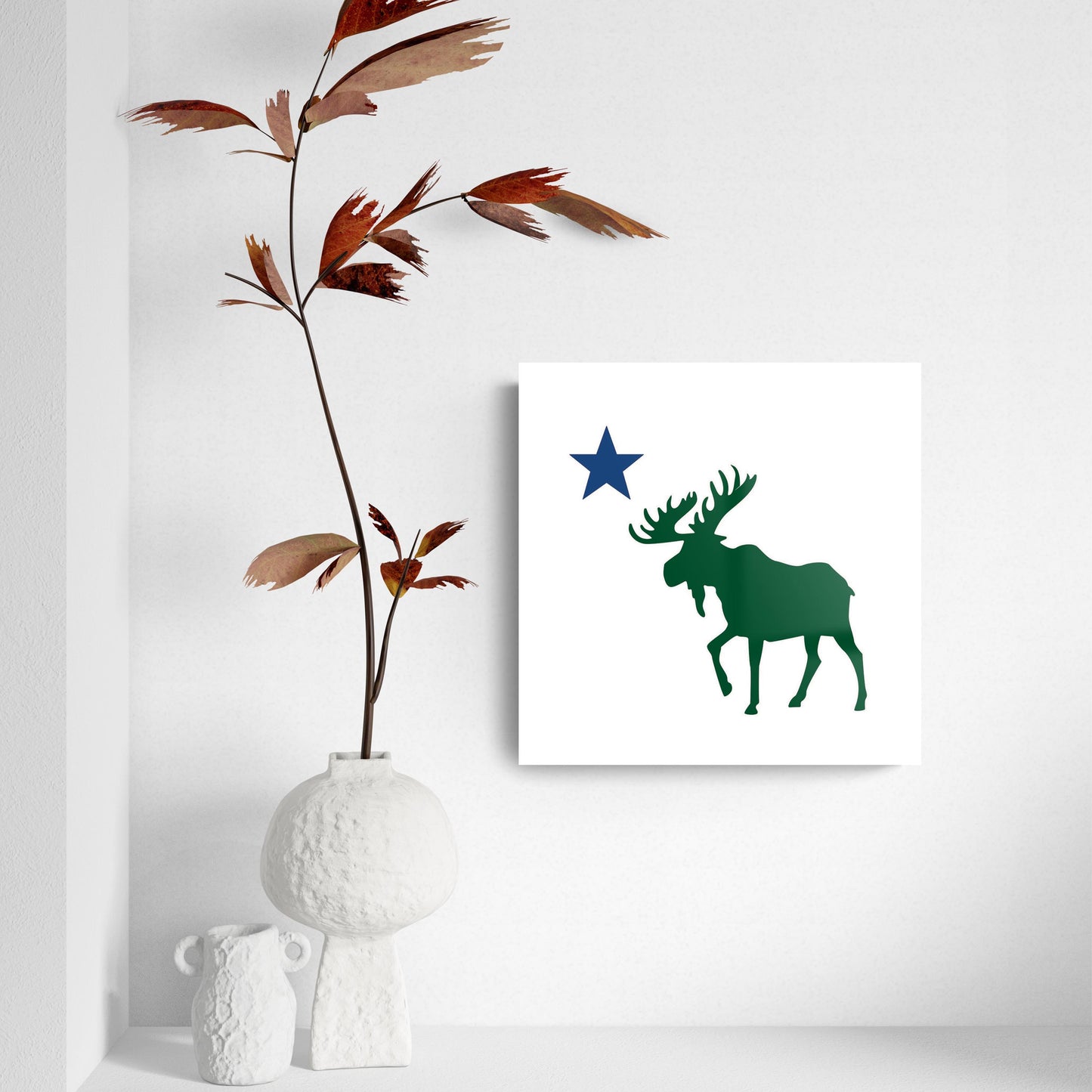 New England Star And Moose | Hi-Def Glass Art | Eaches | Min 2
