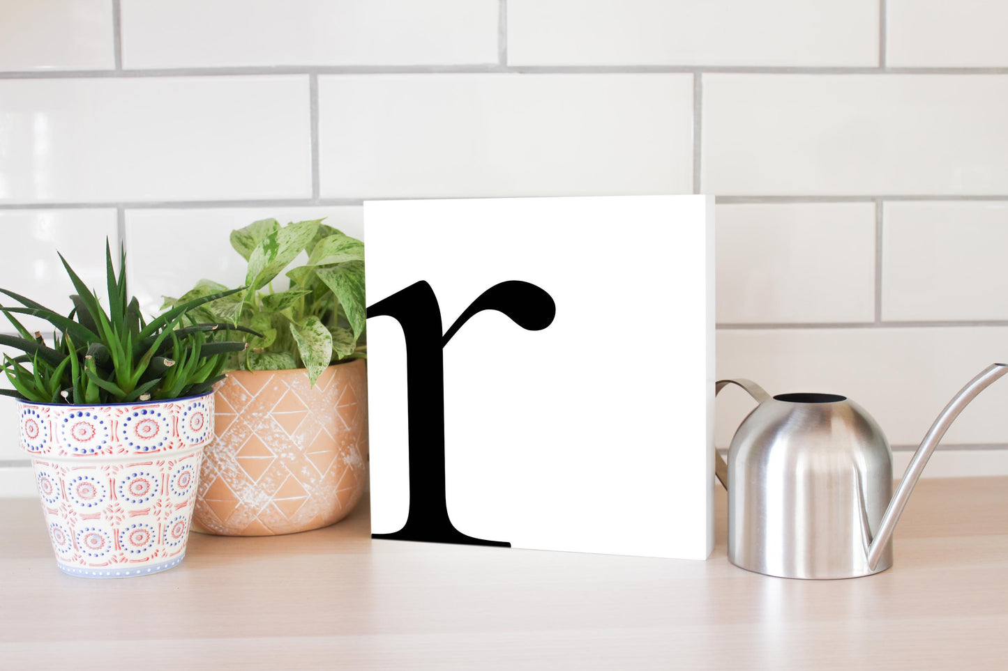 Minimal Monogram R | Wood Block | Eaches | Min 2