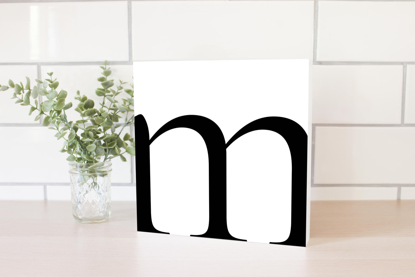 Minimal Monogram M | Wood Block | Eaches | Min 2