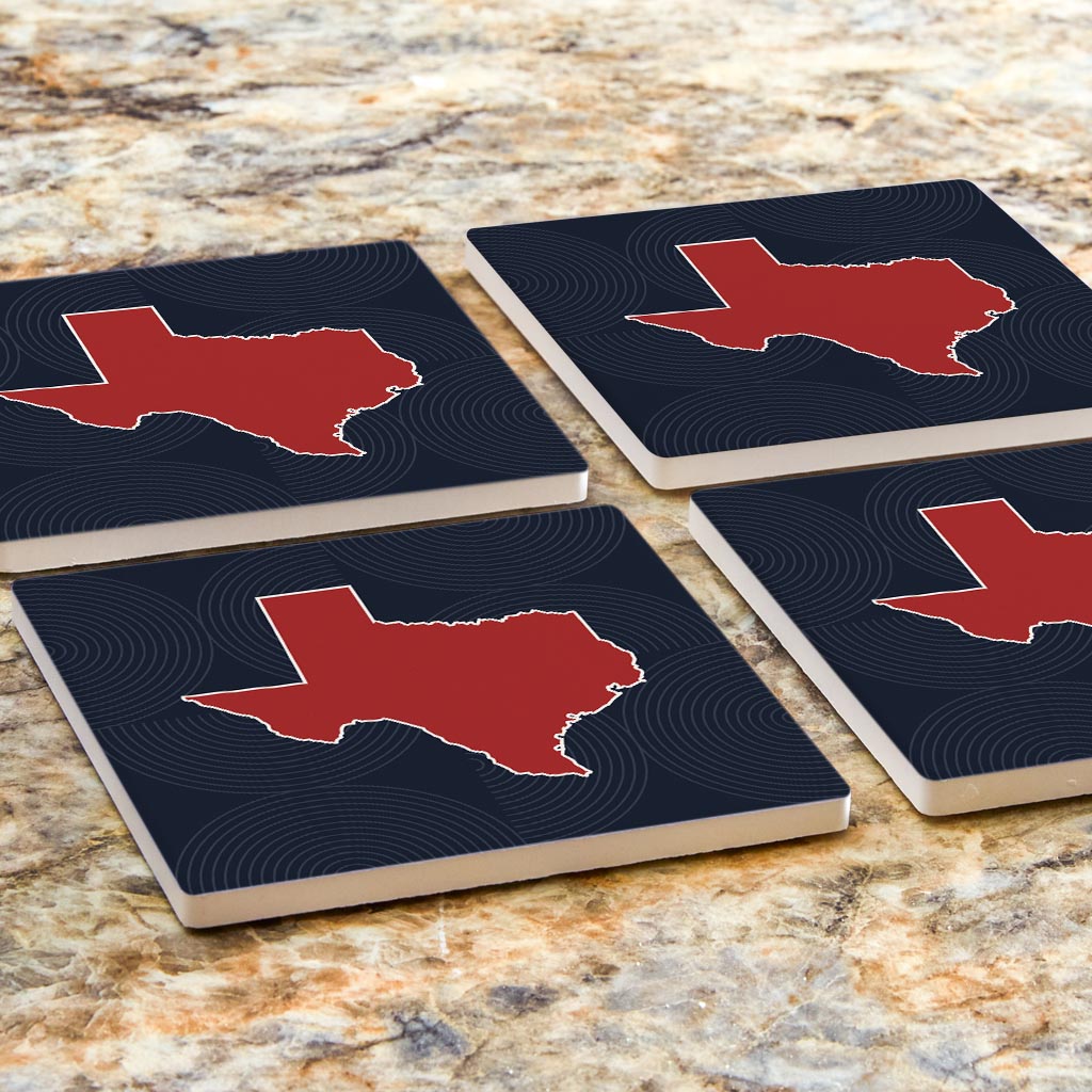 Modern Minimalist Texas Colors Shape| Absorbent Coasters | Set of 4 | Min 2