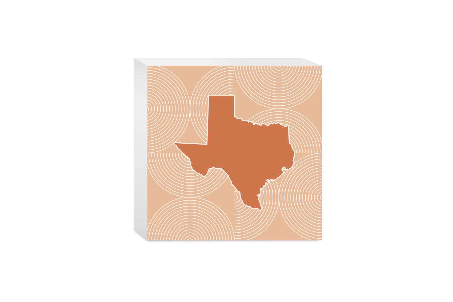 Modern Minimalist Texas State Shape With Pattern | Wood Block | Eaches | Min 4