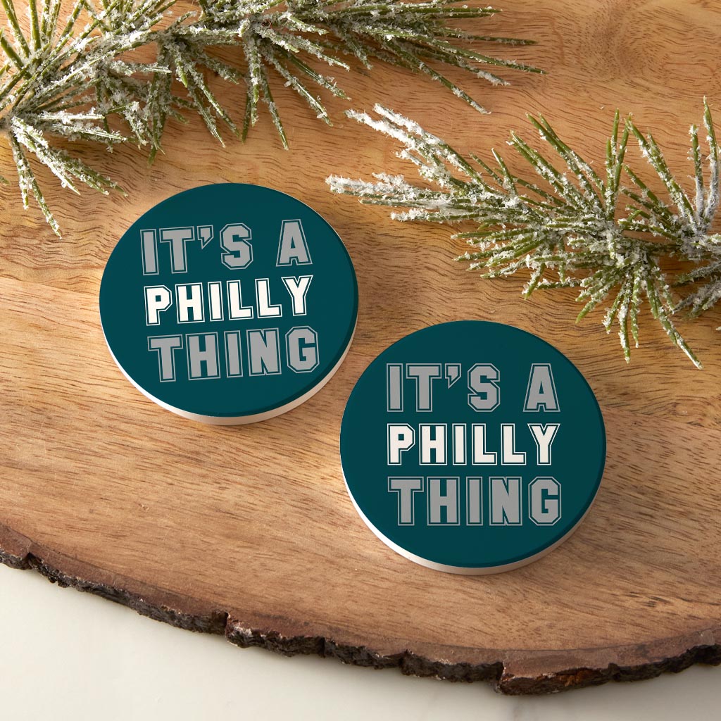 Modern Minimalist Pennsylvania Philly Thing| Absorbent Car Coasters | Set of 2 | Min 4