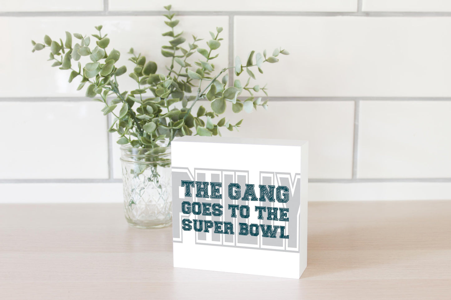 Modern Minimalist Pennsylvania Super Bowl Gang | Wood Block | Eaches | Min 4