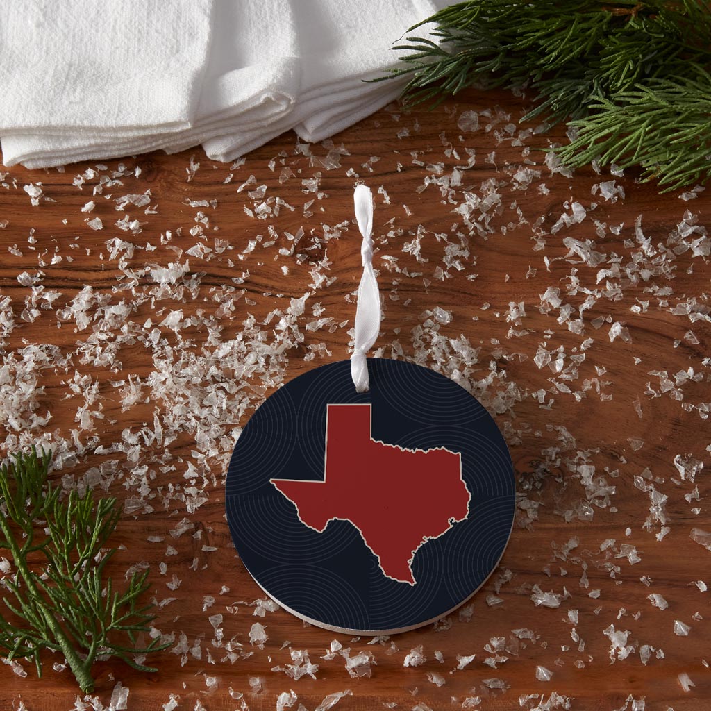 Modern Minimalist Texas Colors Shape | Wood Ornament | Eaches | Min 6