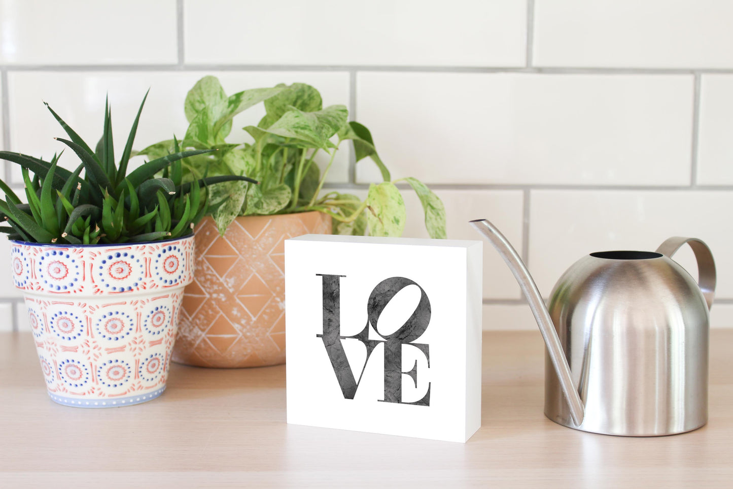 Minimalistic B&W Pennsylvania Love Light | Wood Block | Eaches | Min 4