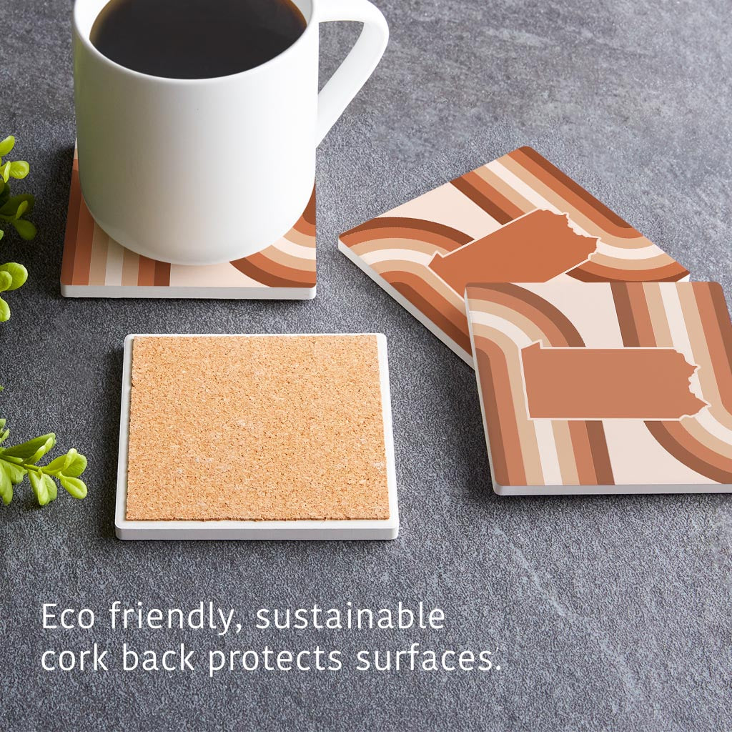 Modern Minimalist Pennsylvania State | Absorbent Coasters | Set of 4 | Min 2