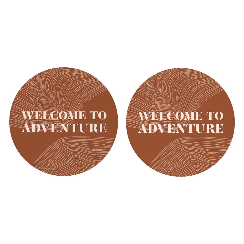 Modern Minimalist Pennsylvania Adventure Quip | Absorbent Car Coasters | Set of 2 | Min 4