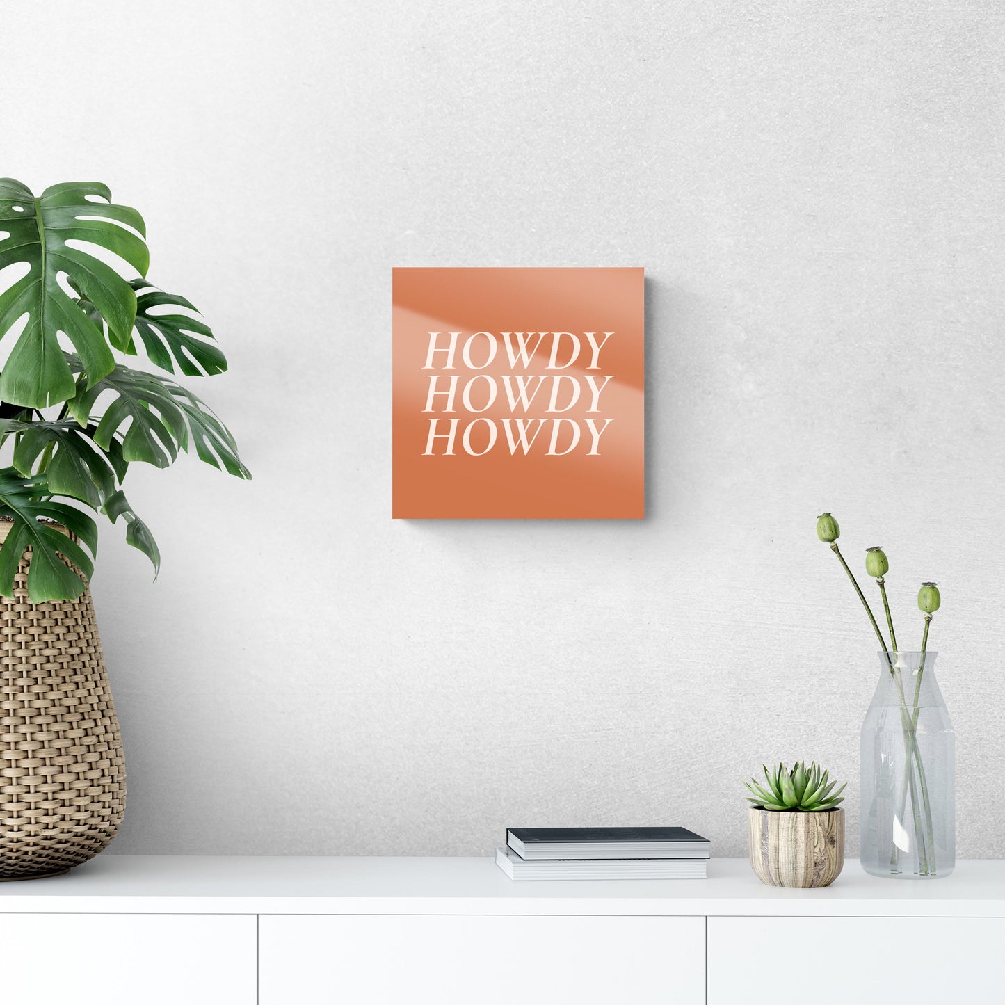 Modern Minimalist Texas Howdy | Hi-Def Glass Art | Eaches | Min 1