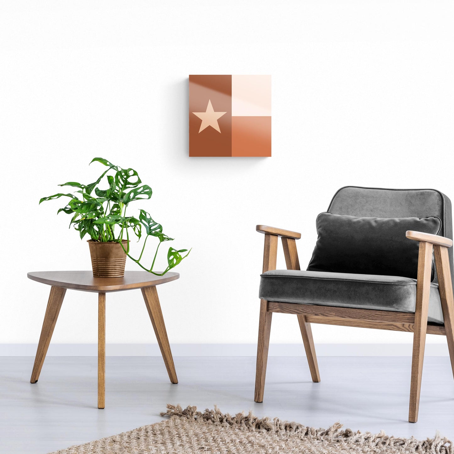 Modern Minimalist Texas State Flag | Hi-Def Glass Art | Eaches | Min 1