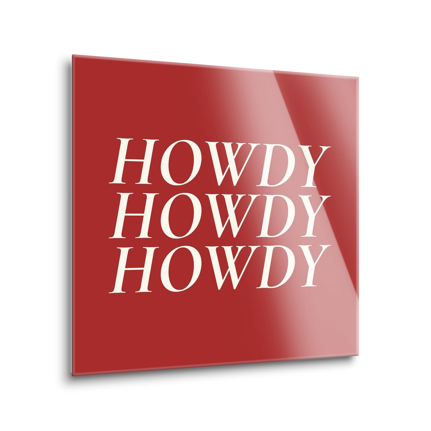 Modern Minimalist Texas Colors Howdy | Hi-Def Glass Art | Eaches | Min 2