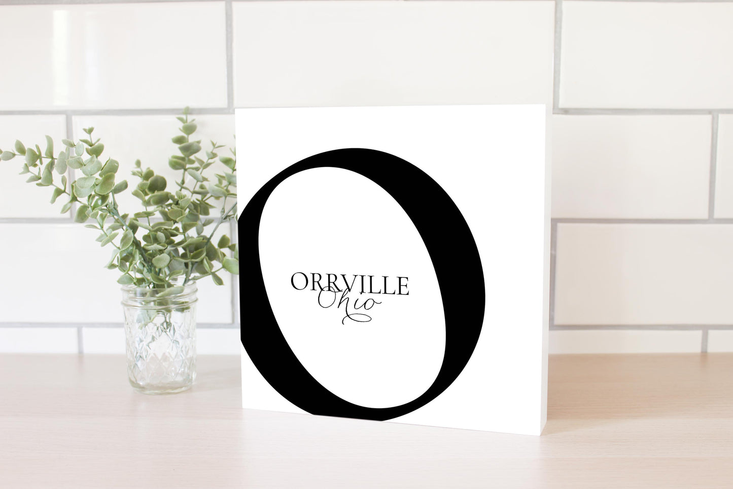 Orrville Oh Minimal Monogram | Wood Block | Eaches | Min 2