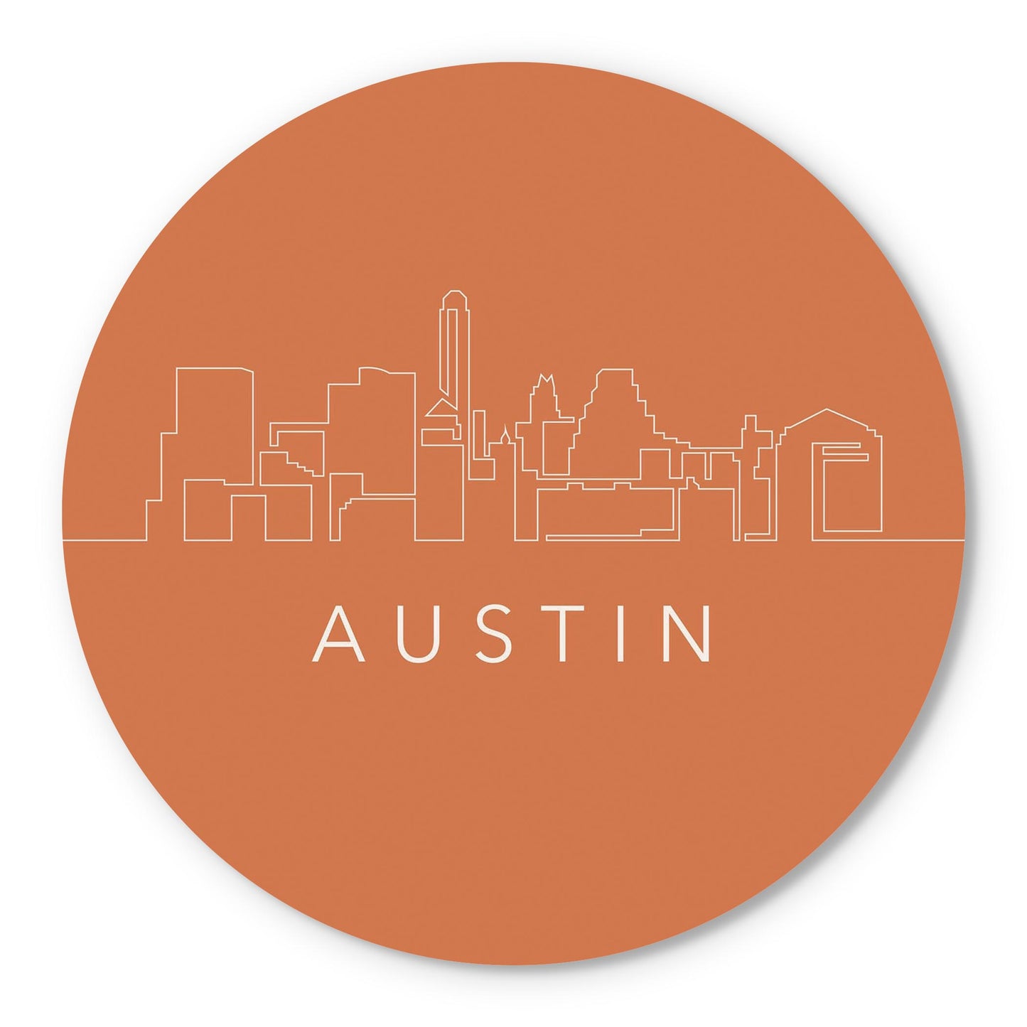 Modern Minimalist Texas Austin Skyline | Wood Sign | Eaches | Min 1