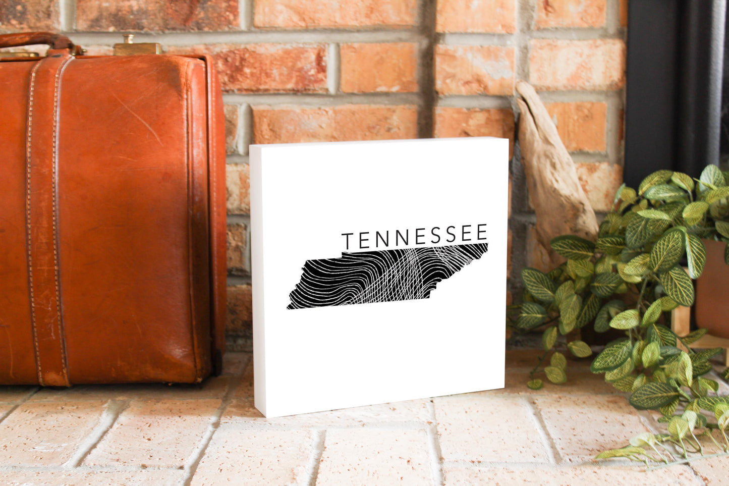Minimalist B&W Tennessee State Name | Wood Block | Eaches | Min 2