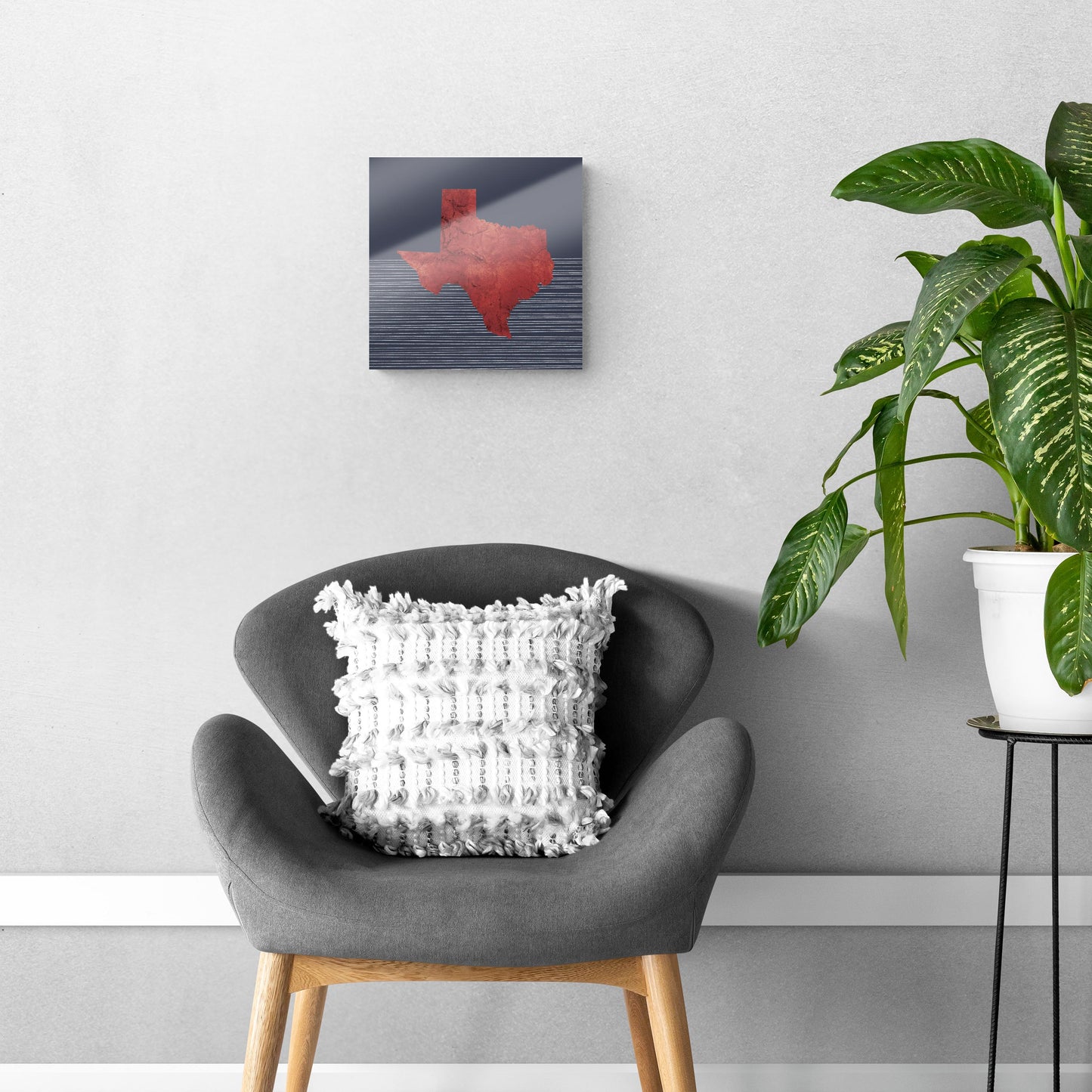 Modern Minimalist Texas Straight Line State Shape | Hi-Def Glass Art | Eaches | Min 1