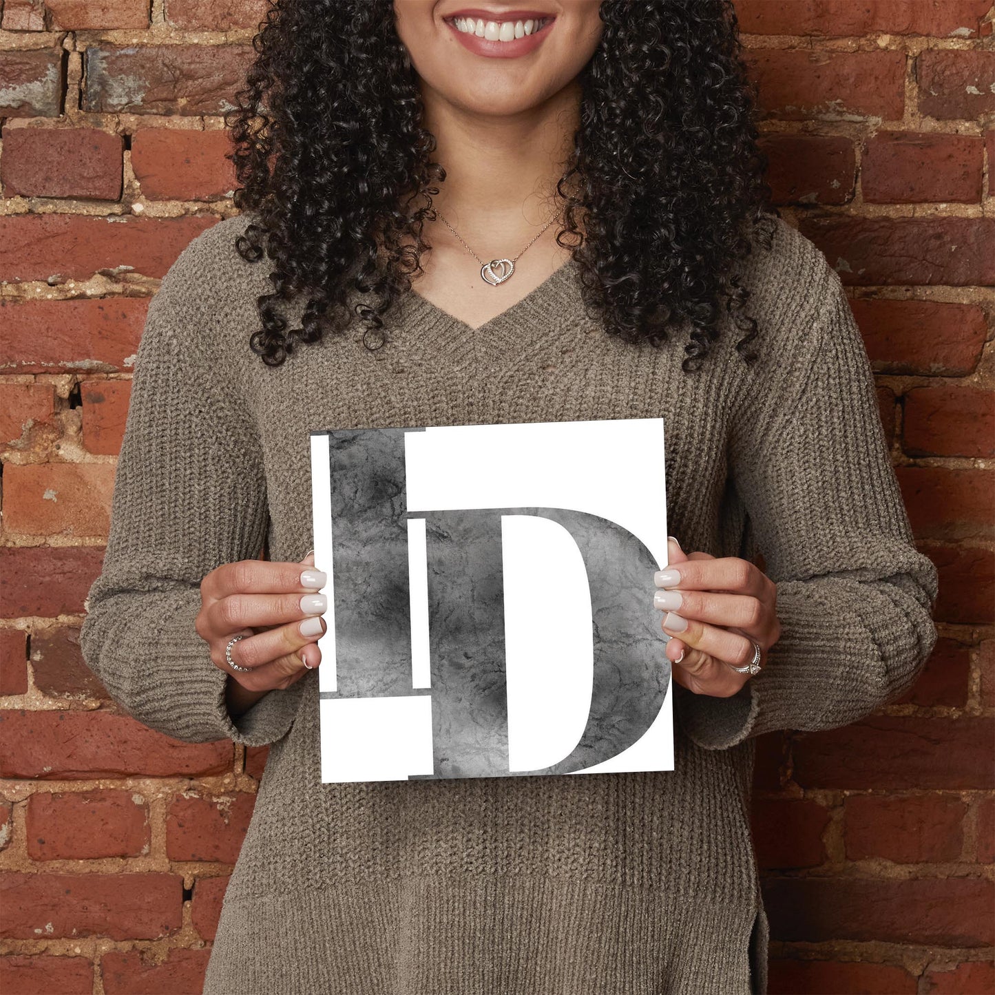 Minimalist B&W Idaho White Initials | Hi-Def Glass Art | Eaches | Min 2