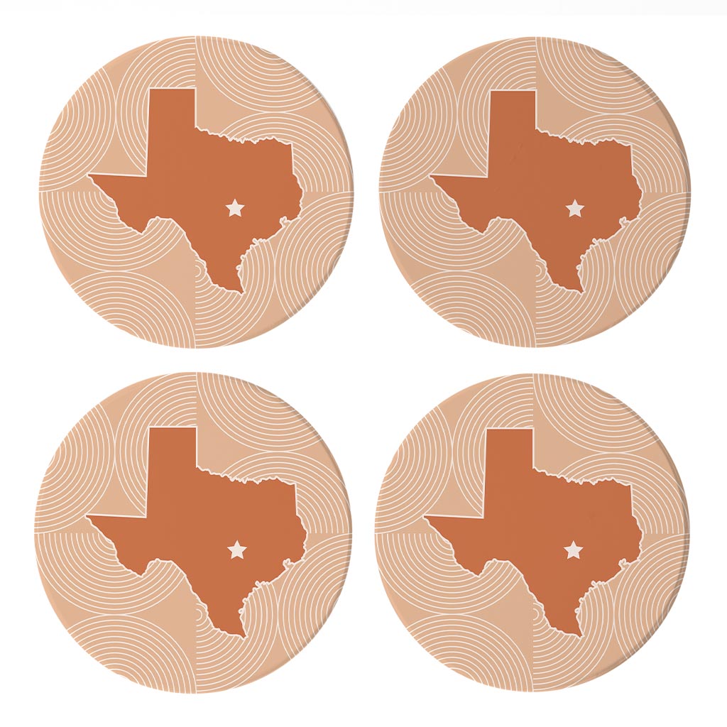 Modern Minimalist Texas Austin Star | Absorbent Coasters | Set of 4 | Min 2