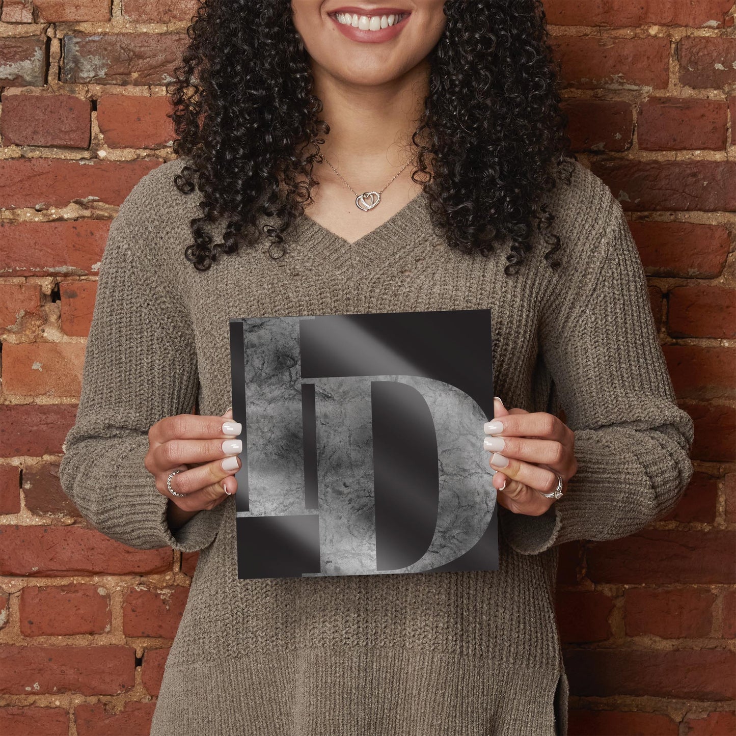 Minimalist B&W Idaho Black Initials | Hi-Def Glass Art | Eaches | Min 2