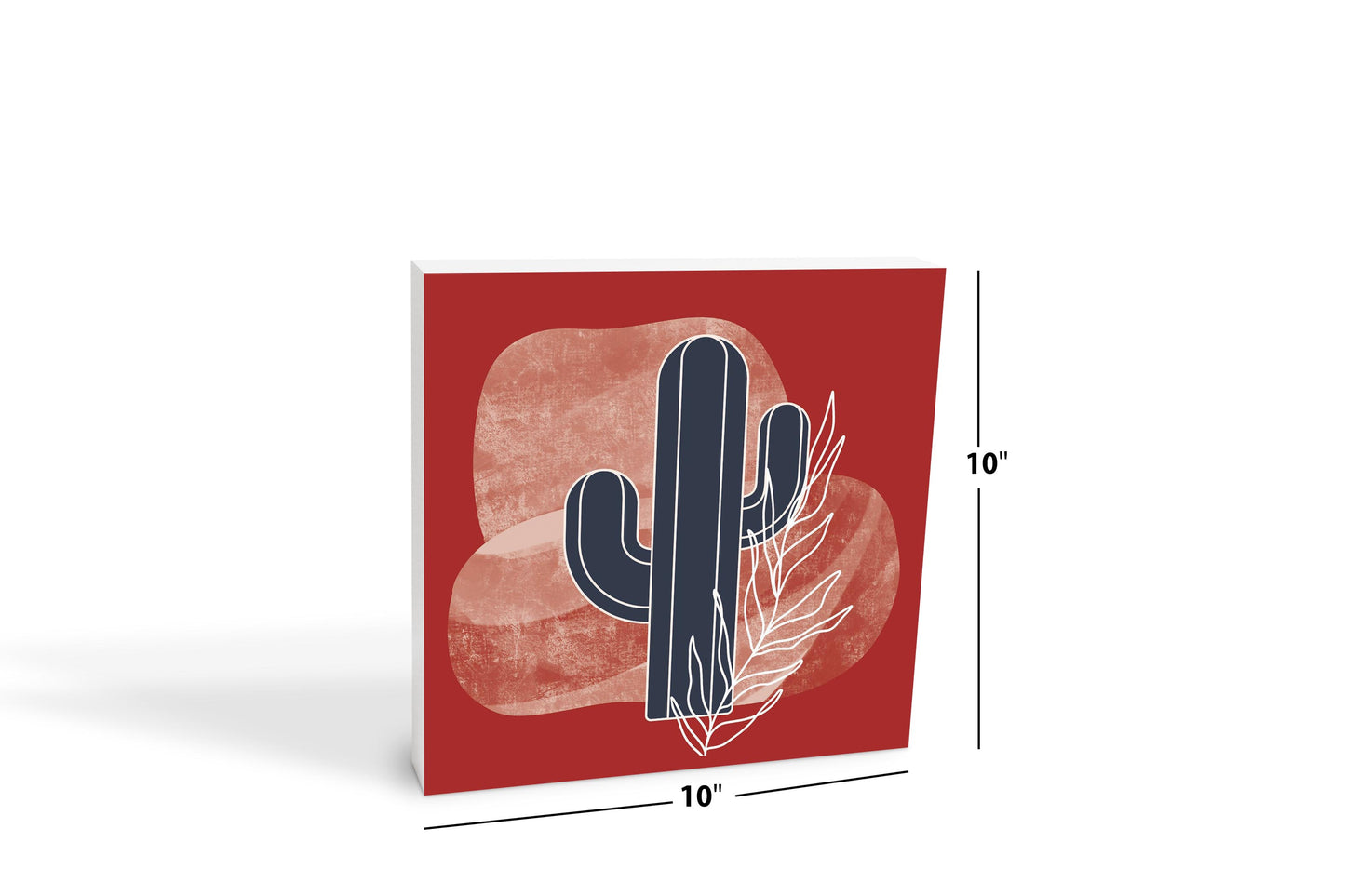 Modern Minimalist Texas Colors Cactus | Wood Block | Eaches | Min 2