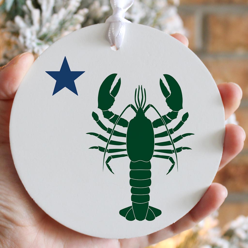 New England Star And Lobster | Wood Ornament | Eaches | Min 6
