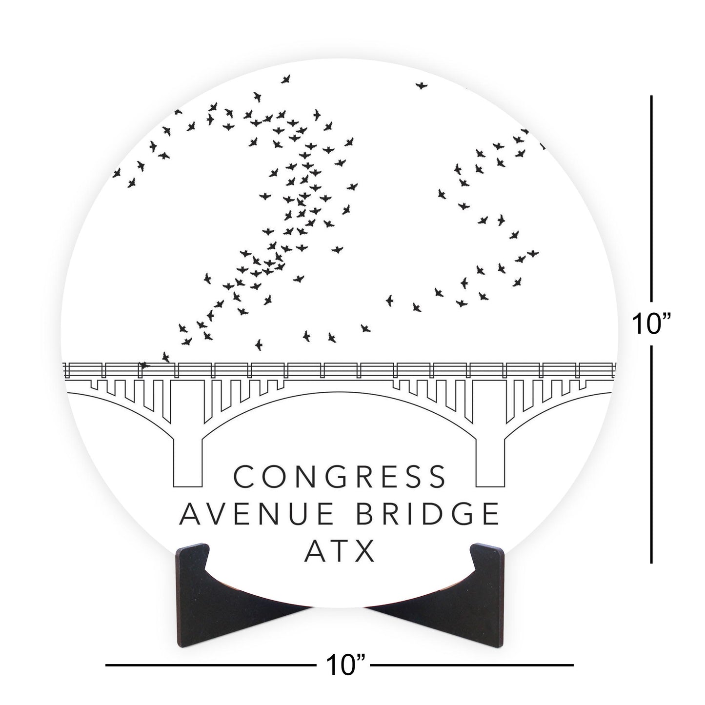 Minimalist B&W Texas Austin Congress Avenue Bridge | Wood Sign | Eaches | Min 1