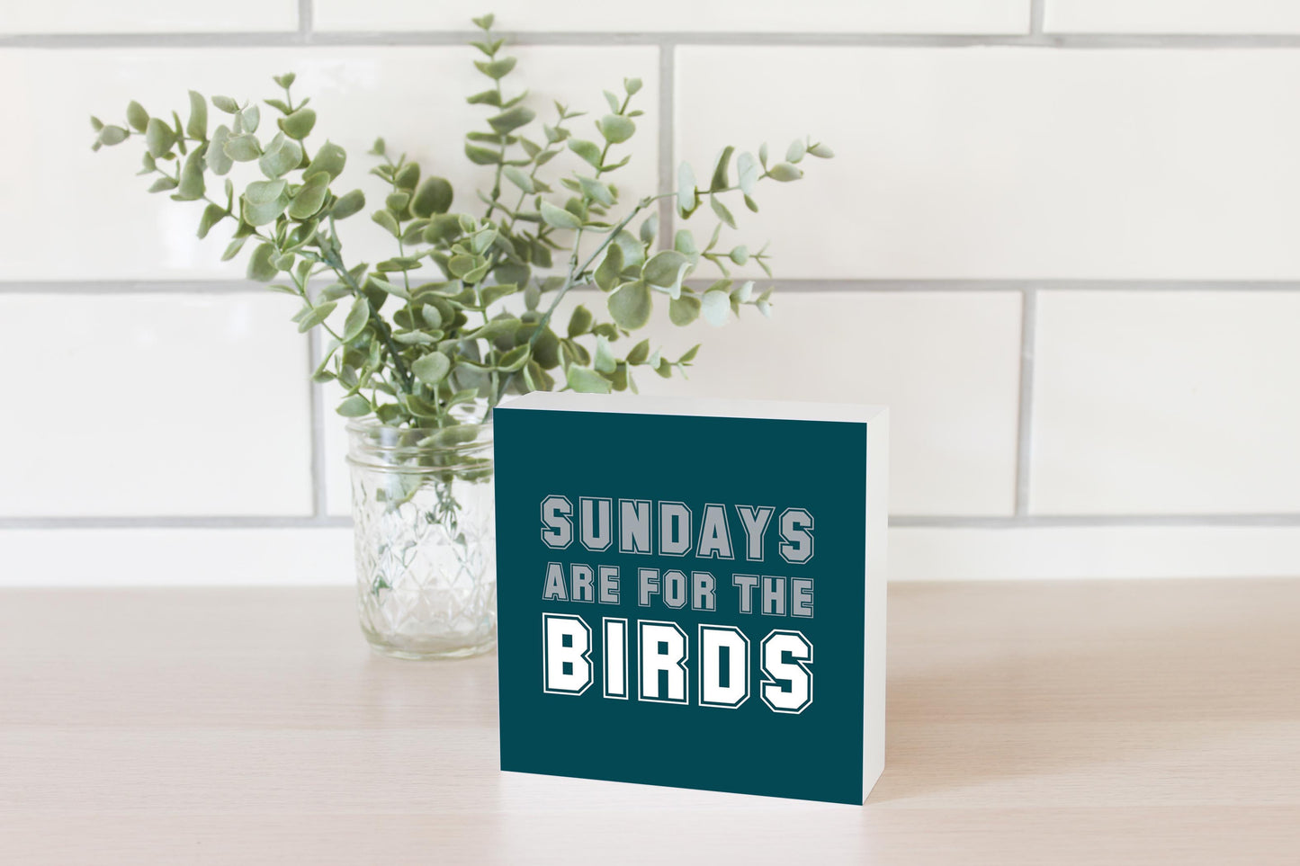 Modern Minimalist Pennsylvania Bird Sundays | Wood Block | Eaches | Min 4
