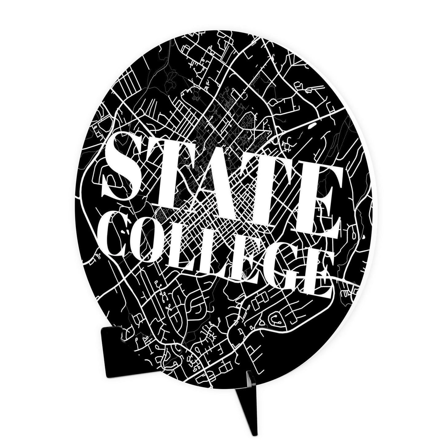 Minimalistic B&W Pennsylvania State College Map | Wood Sign | Eaches | Min 1