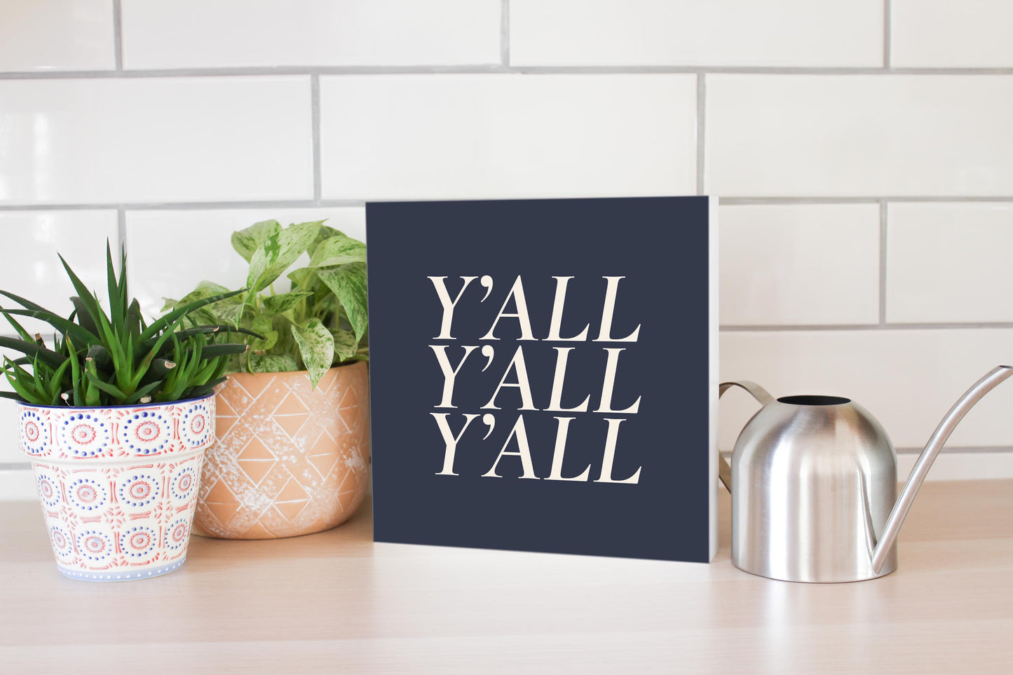 Modern Minimalist Texas Yall | Wood Block | Eaches | Min 2