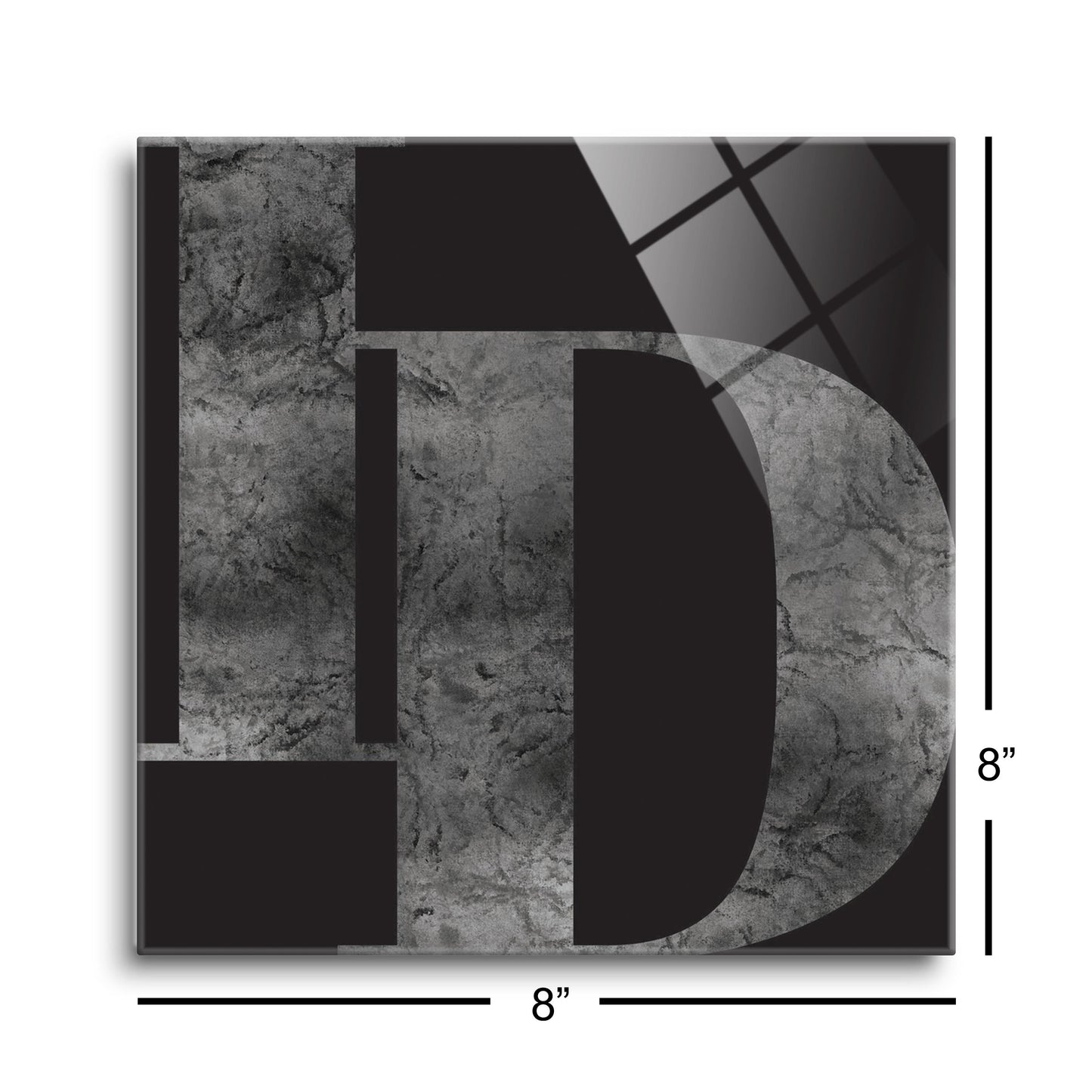 Minimalist B&W Idaho Black Initials | Hi-Def Glass Art | Eaches | Min 2