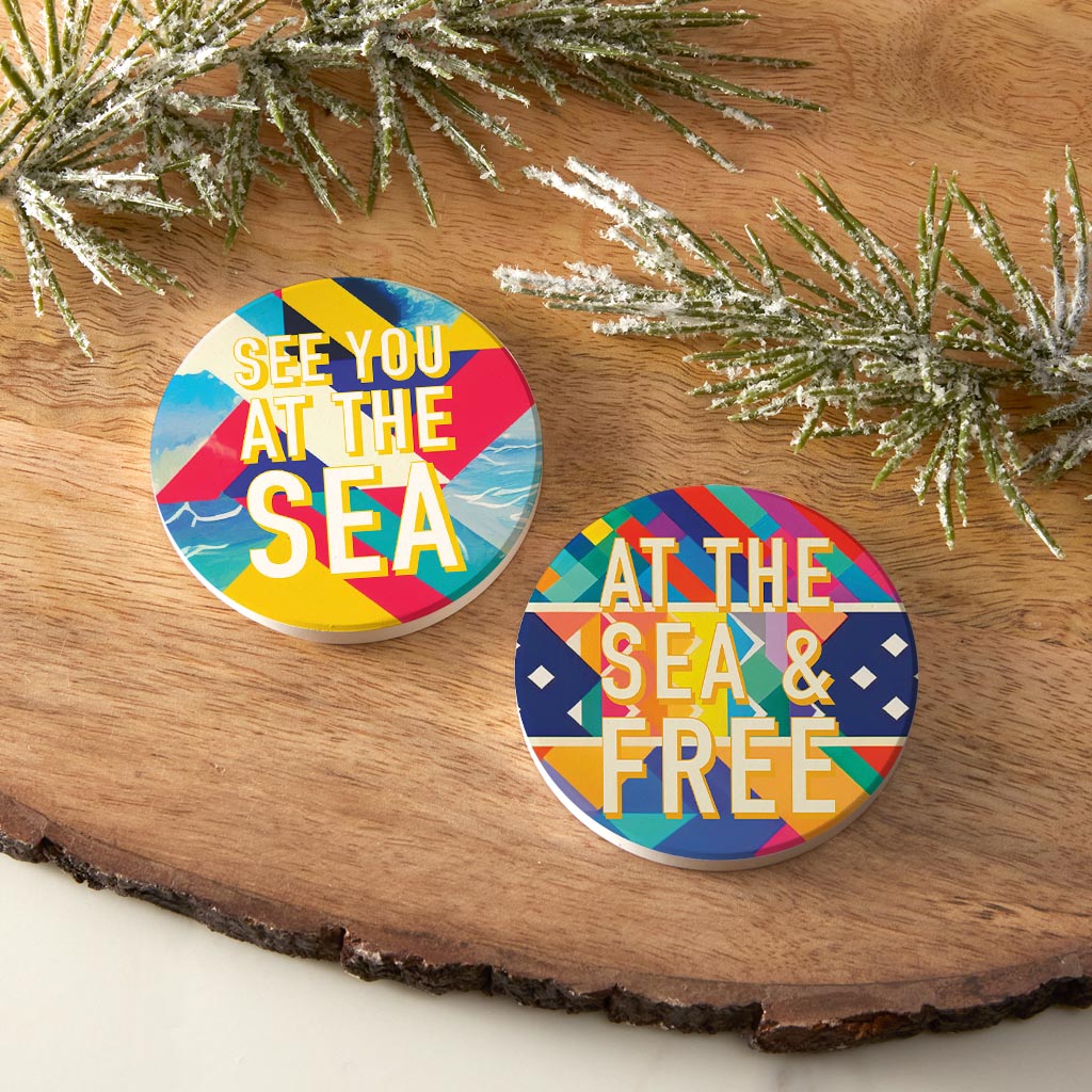 Bright Florida Patterns | Absorbent Car Coasters | Set of 2 | Min 4