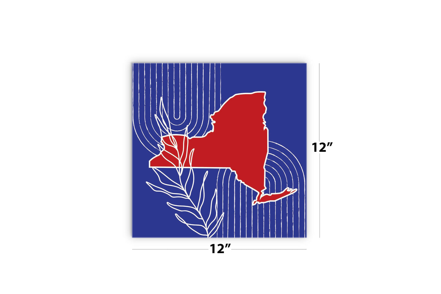 Red White And Blue New York State Retro Thin Lines | Wood Sign | Eaches | Min 2