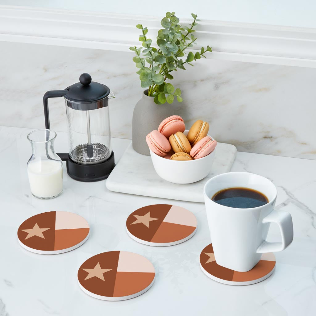 Modern Minimalist Texas State Flag | Absorbent Coasters | Set of 4 | Min 2