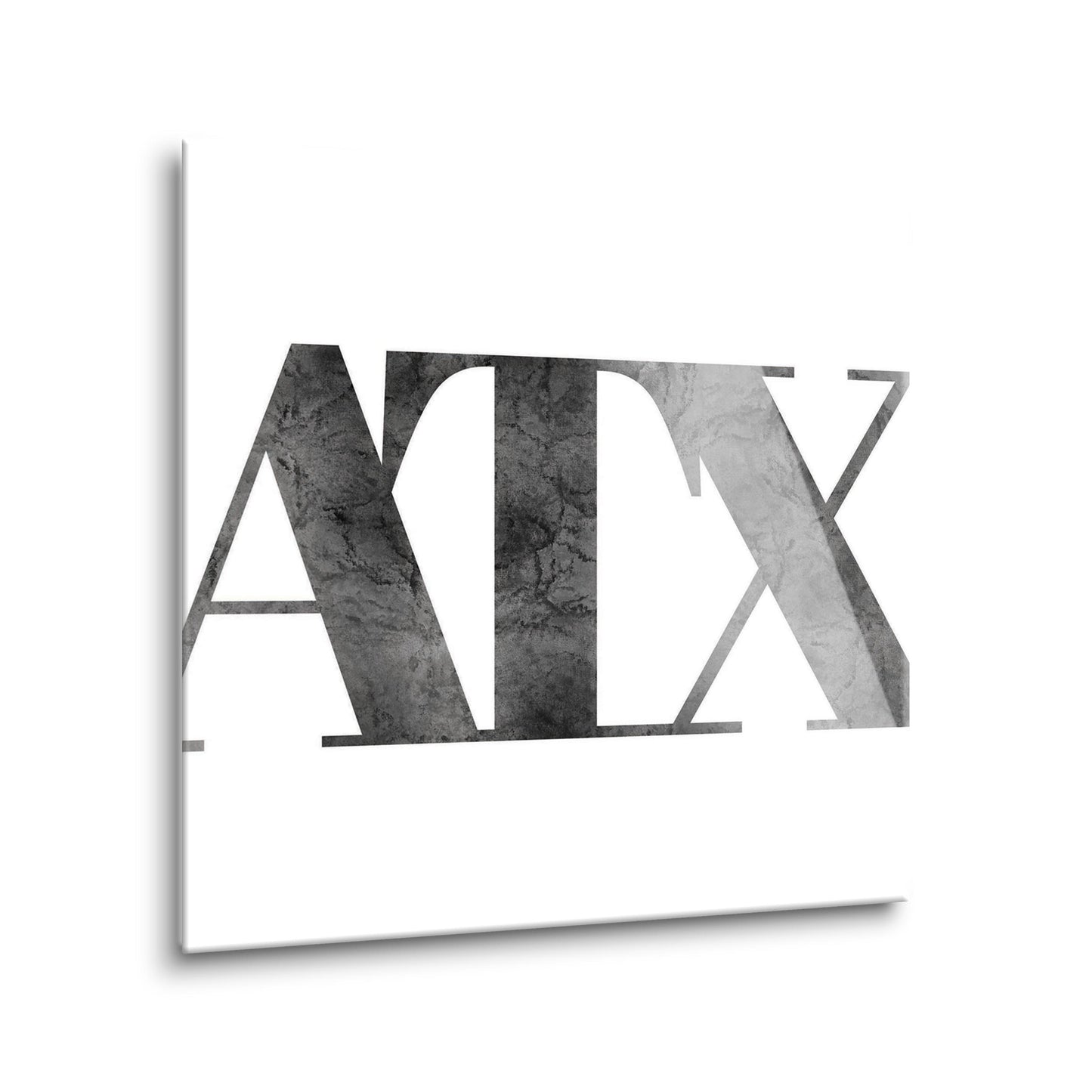 Minimalistic B&W Texas Austin White Initials | Hi-Def Glass Art | Eaches | Min 2