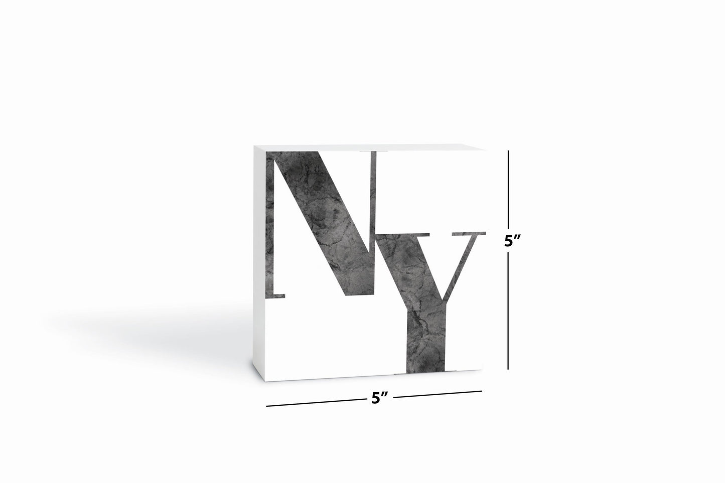 Minimalistic B&W New York White Initials | Wood Block | Eaches | Min 4