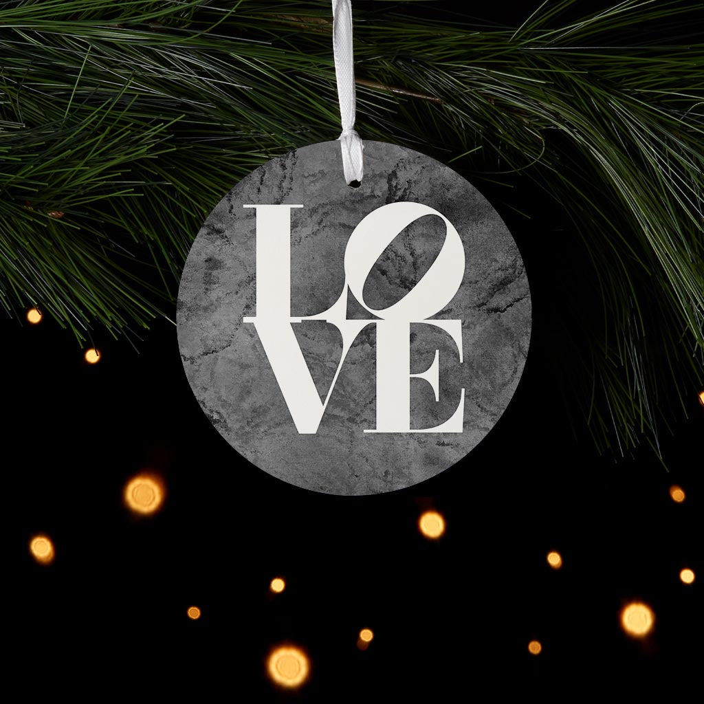 Minimalistic B&W Pennsylvania Love Dark| Wood Ornament | Eaches | Min 6