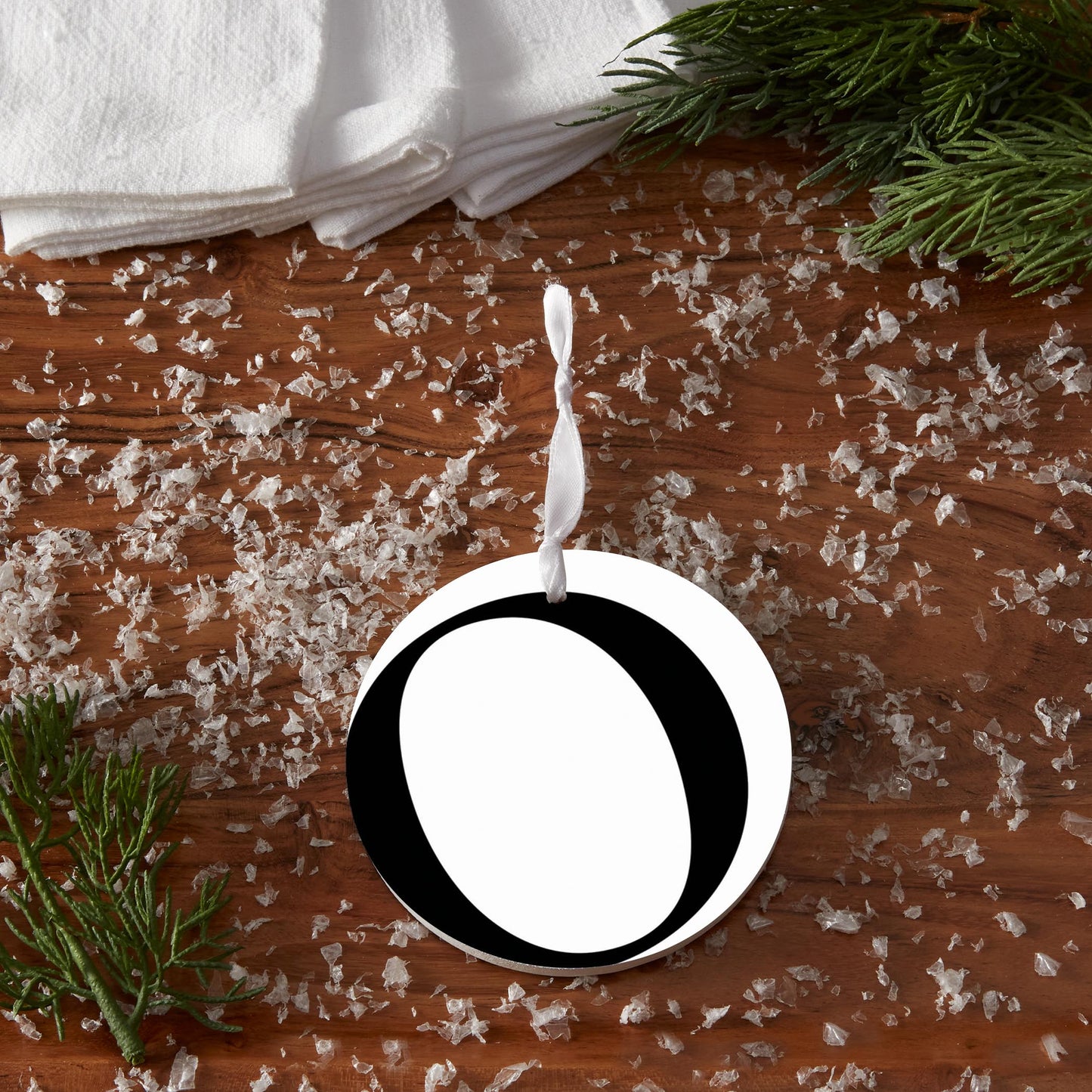 Minimalist Monogram O Circle| Wood Ornament | Eaches | Min 6