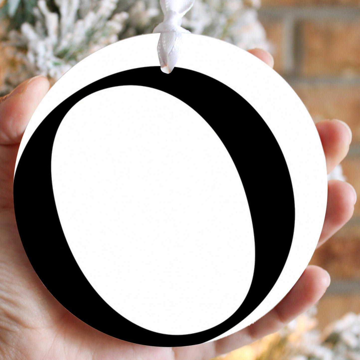 Minimalist Monogram O Circle| Wood Ornament | Eaches | Min 6