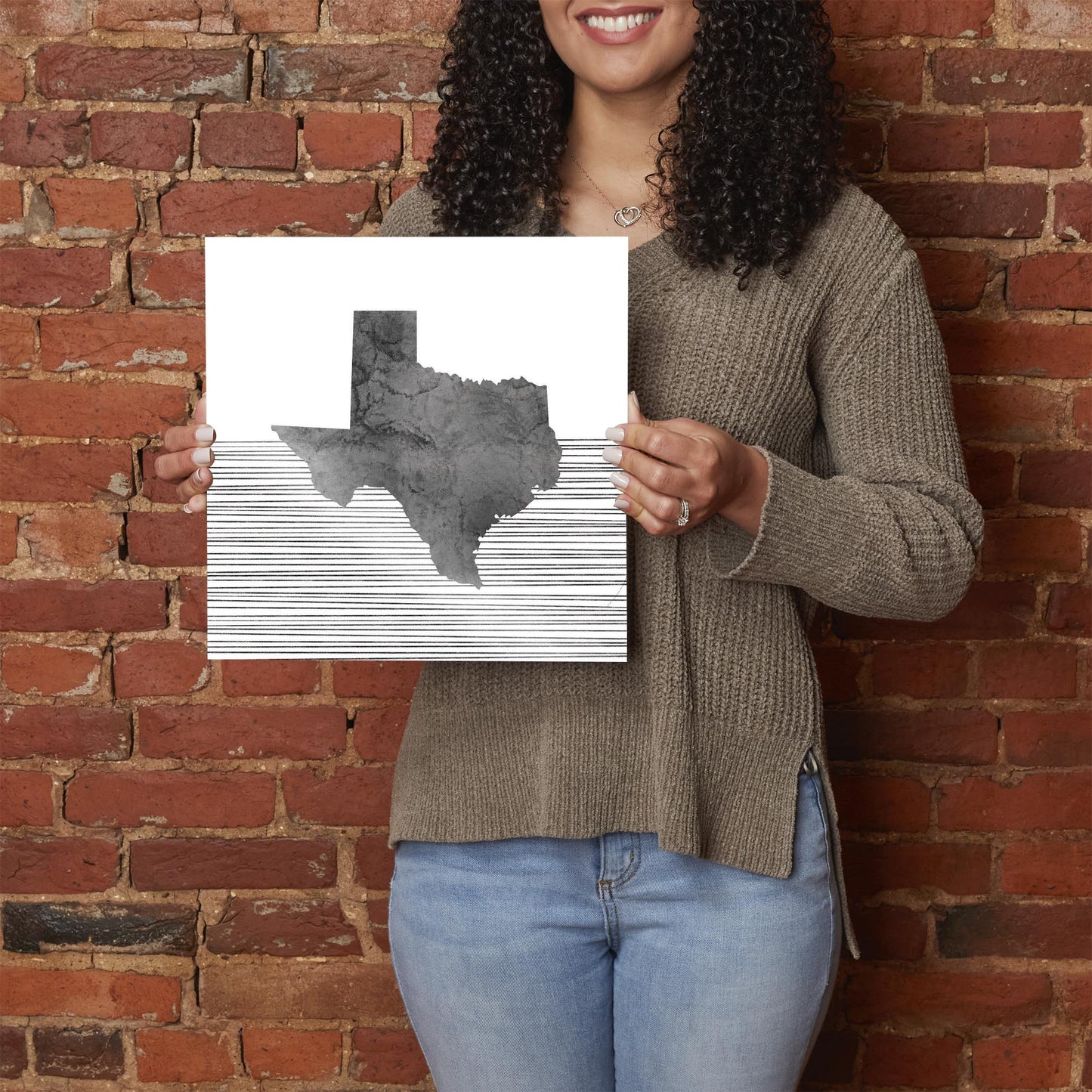Modern Texas State Shape With Straight Lines | Hi-Def Glass Art | Eaches | Min 1