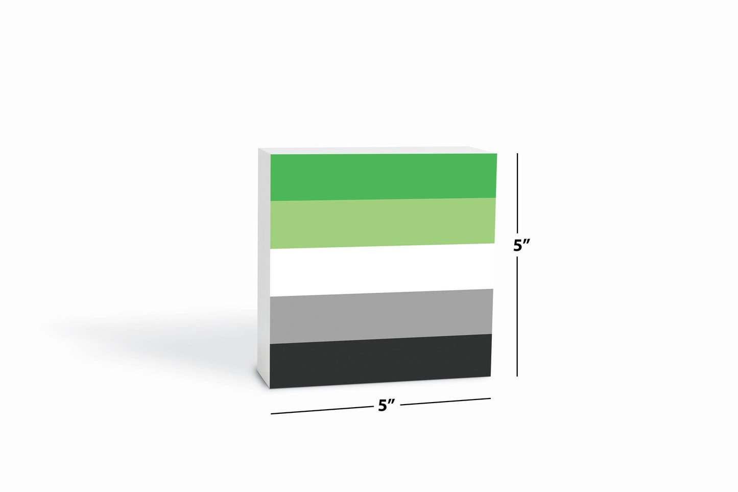 Aromantic Pride Flag Colors | Wood Block | Eaches | Min 4