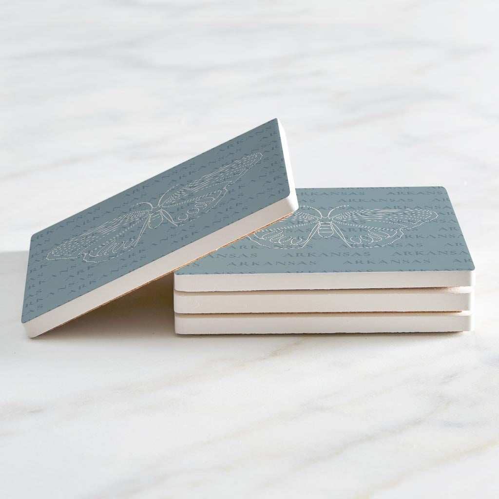 Modern Minimalist Arkansas Diana Fritillary Butterfly | Absorbent Coasters | Set of 4 | Min 2