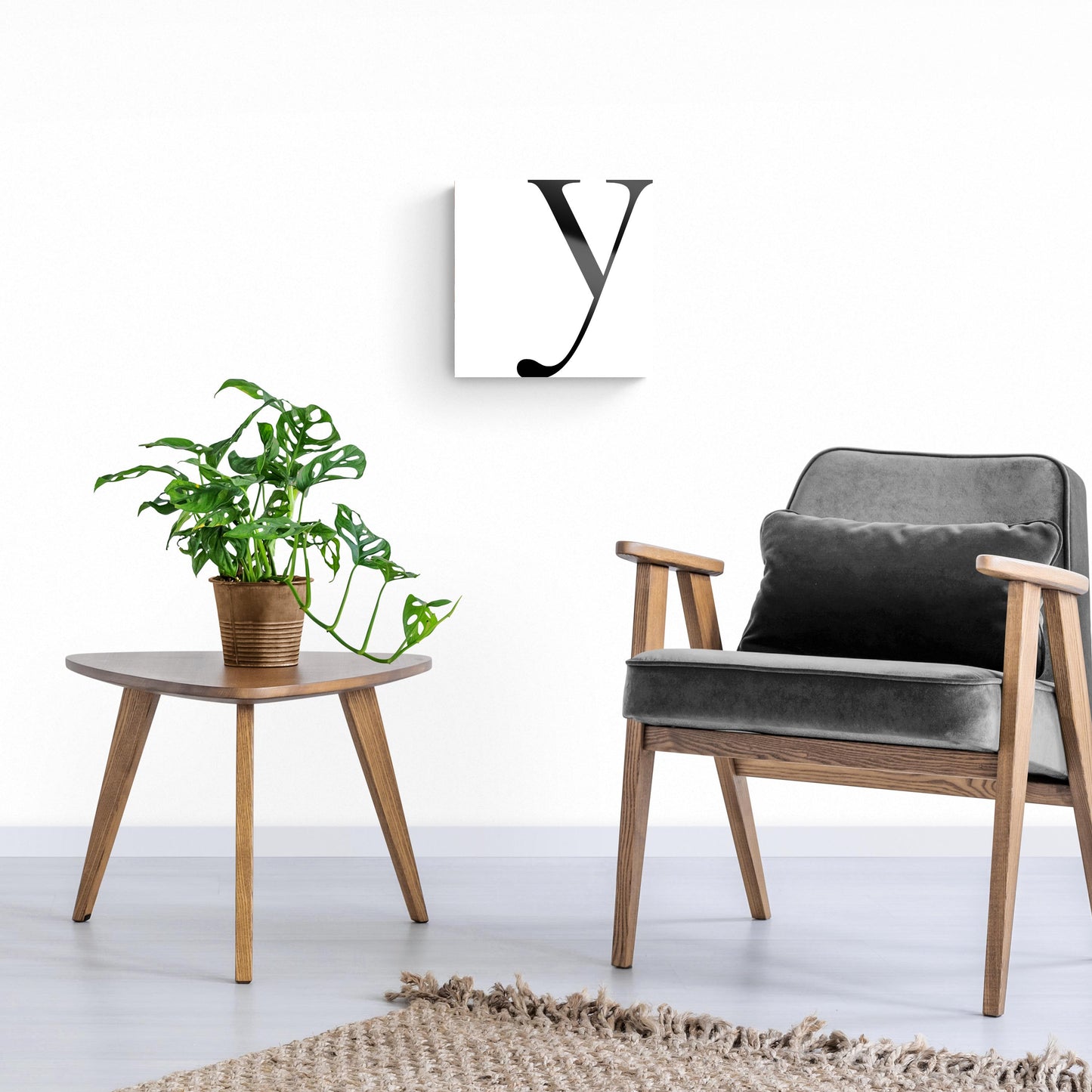Minimal Monogram Y | Hi-Def Glass Art | Eaches | Min 1