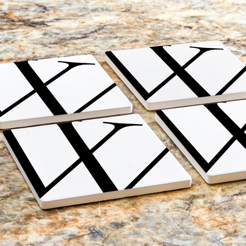 Minimal Monogram W | Absorbent Coasters | Set of 4 | Min 2