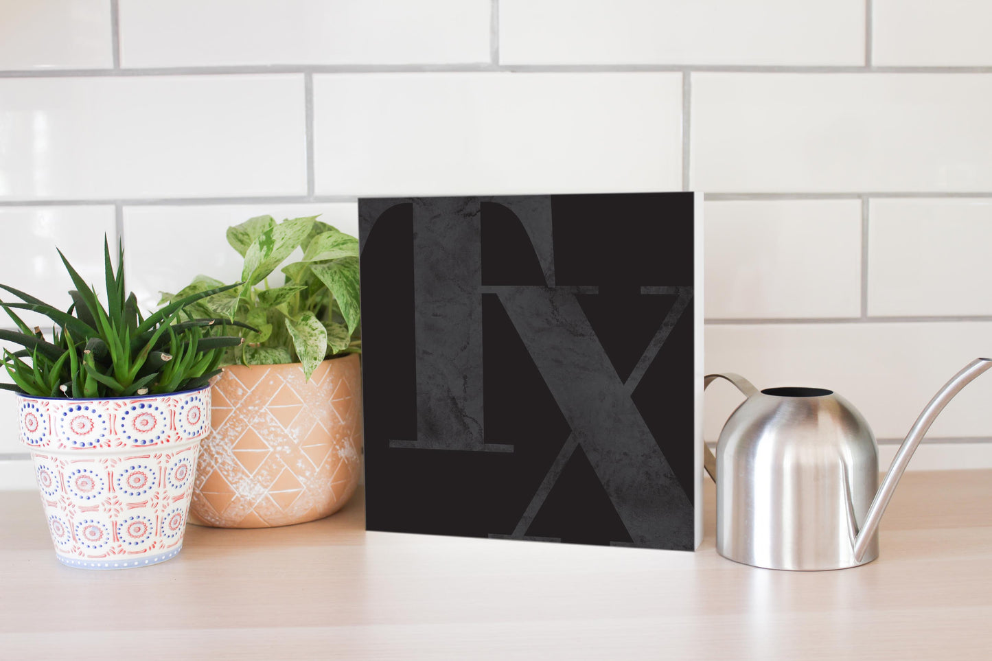 Modern Black Texas Initials | Wood Block | Eaches | Min 2