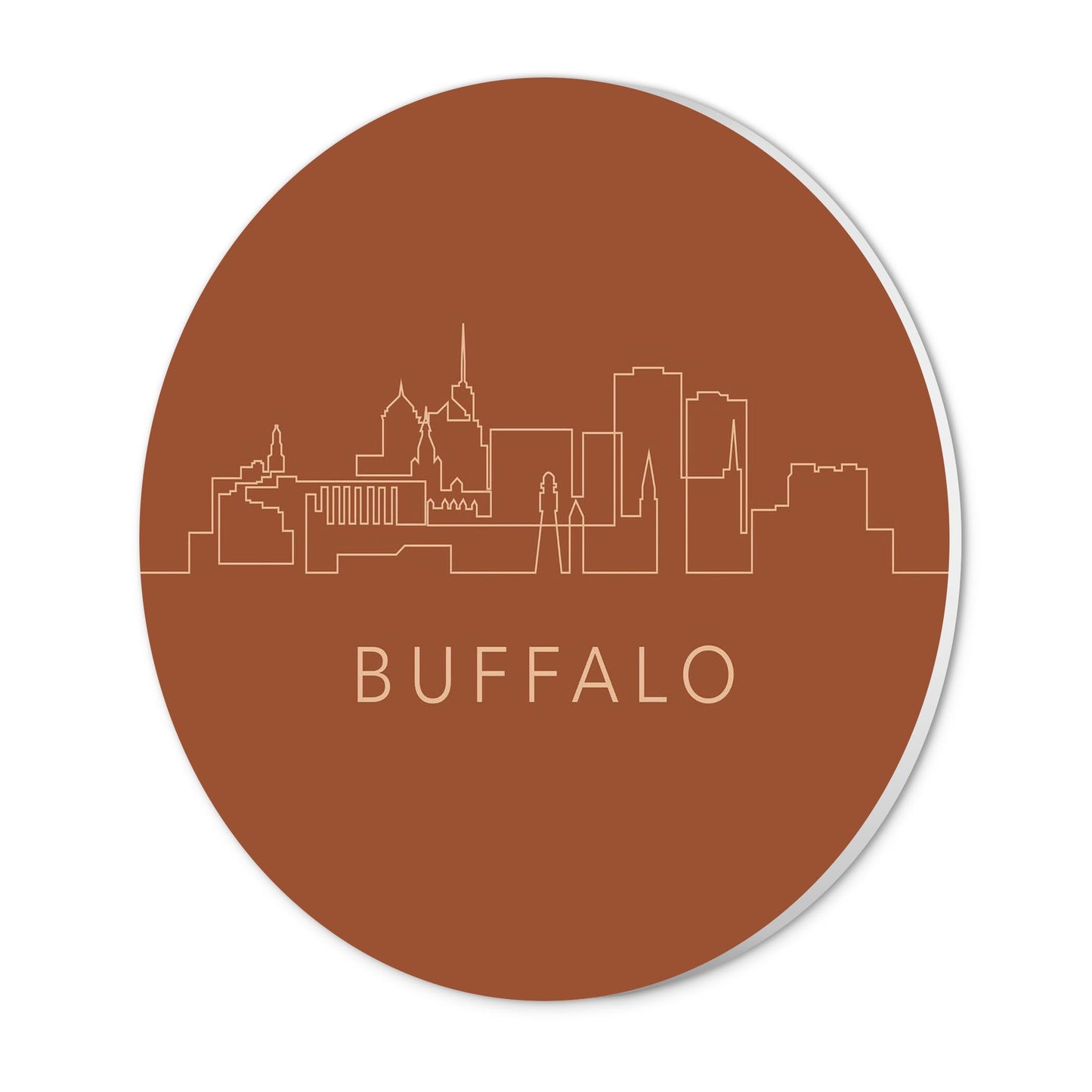 Modern Minimalist New York Buffalo Skyline | Wood Sign | Eaches | Min 1