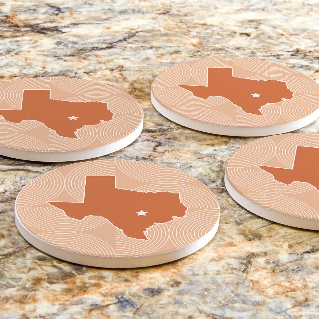 Modern Minimalist Texas Austin Star | Absorbent Coasters | Set of 4 | Min 2