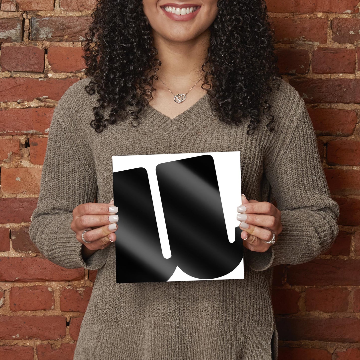 Fun Chunky Monogram U | Hi-Def Glass Art | Eaches | Min 2