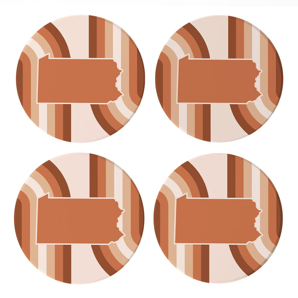 Modern Minimalist Pennsylvania State | Absorbent Coasters | Set of 4 | Min 2
