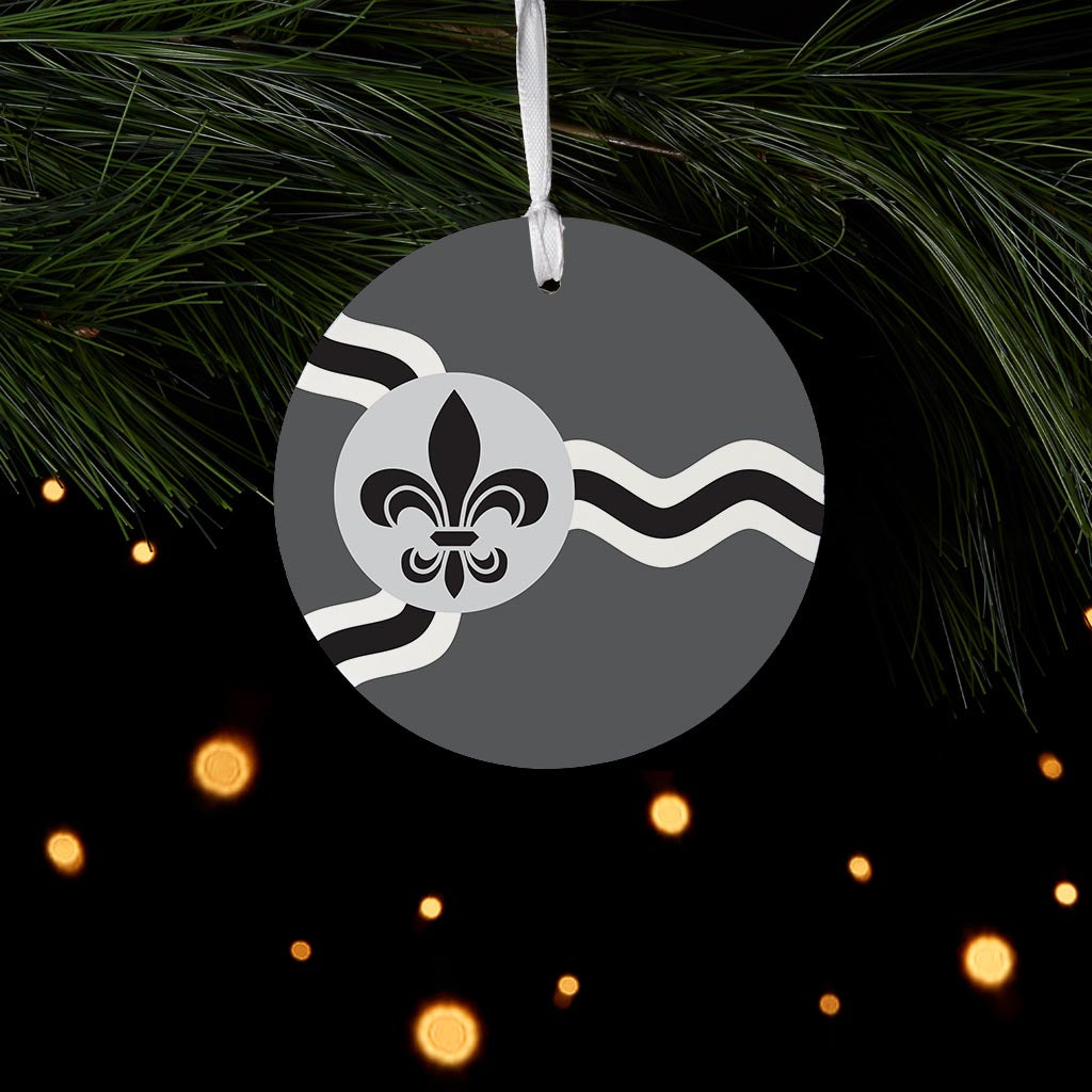 Minimalist B&W Missouri St Louis Flag| Wood Ornament | Eaches | Min 6