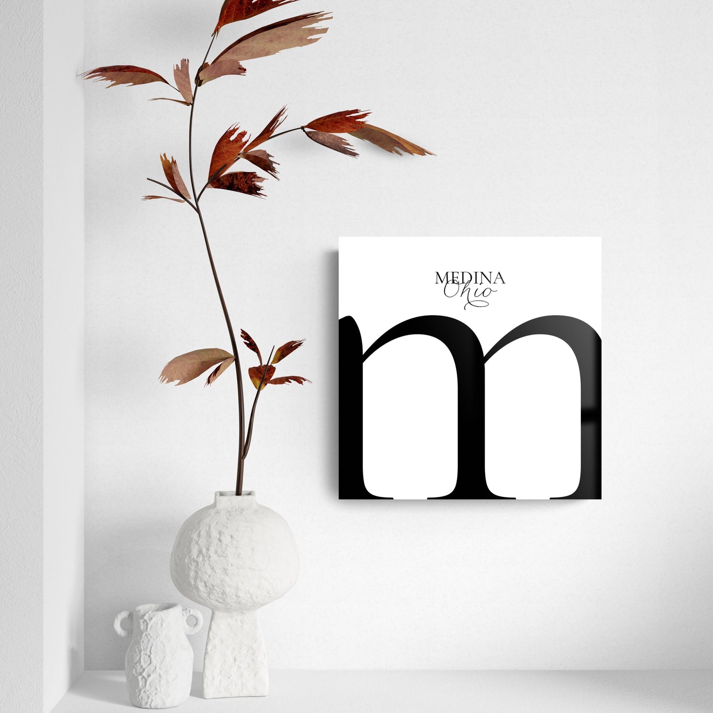 Medina Oh Minimal Monogram | Hi-Def Glass Art | Eaches | Min 2