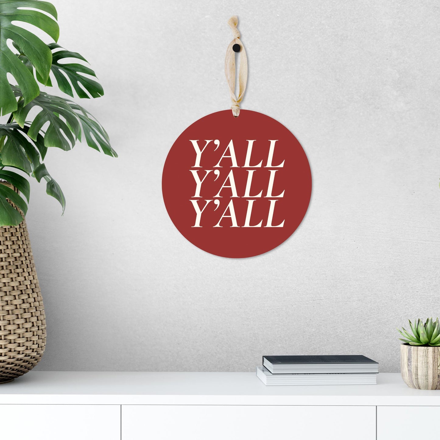 Modern Minimalist Oklahoma Yall | Wood Ornament | Eaches | Min 1